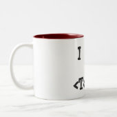 I Liebe __ Zweifarbige Tasse (Links)