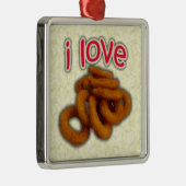 I Liebe-Zwiebel-Ringe Silbernes Ornament (Rechts)