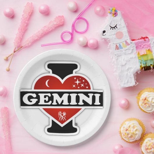 I Liebe-Zwillinge Pappteller (Party)