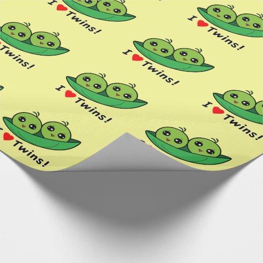 I Liebe-Zwillinge: Zwei Erbsen in einer Hülse Geschenkpapier (Ecke)