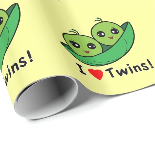 I Liebe-Zwillinge: Zwei Erbsen in einer Hülse Geschenkpapier (Rolleneckpunkt)