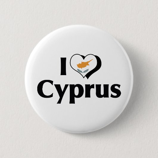 I Liebe Zypern-Flagge Button (Vorderseite)