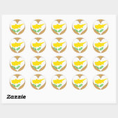 I Liebe Zypern Runder Aufkleber (Blatt)