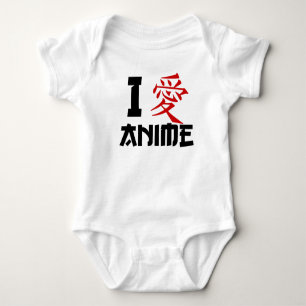 I LiebeAnimejapanischer Ai-Kanji Geek-Nerd lustig Baby Strampler