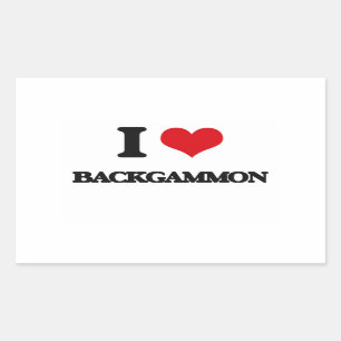 I LiebeBackgammon Rechteckiger Aufkleber