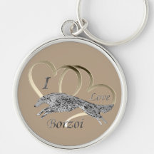 I Liebeborzoi-Schlüsselkette