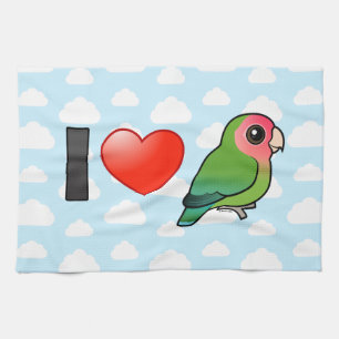 I Liebec$pfirsich-gesichtige Lovebirds Geschirrtuch