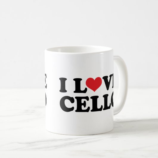 I Liebecello-Geschenk (Herz) Kaffeetasse (VorderseiteRechts)