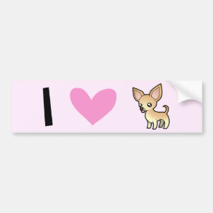 I LiebeChihuahuas (glatter Mantel) Autoaufkleber