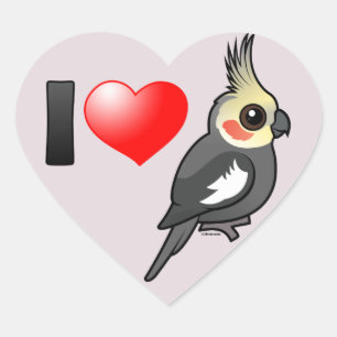 I LiebeCockatiels Herz-Aufkleber