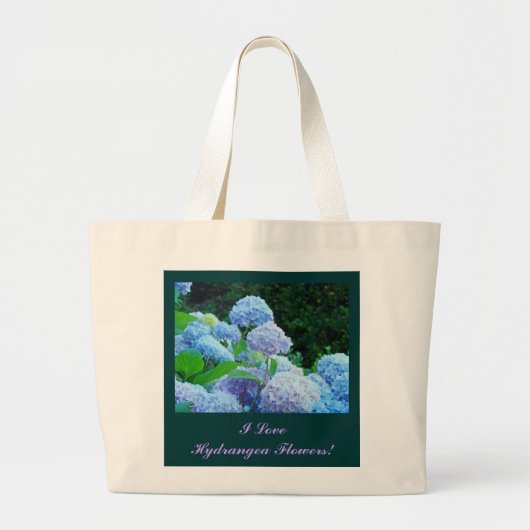 I Liebehydrangea-Blumen! Taschentaschen-Geschenke Jumbo Stoffbeutel (Vorne)