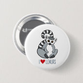 I LiebeLemurs - Cartoon Ring-Angebundener Lemur Button (Vorne & Hinten)