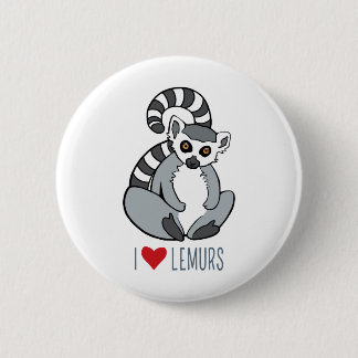 I LiebeLemurs - Cartoon Ring-Angebundener Lemur Button