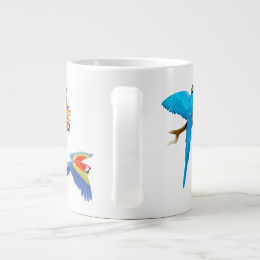 I Liebemacaw-Papageien Jumbo-Tasse (Rückseite)