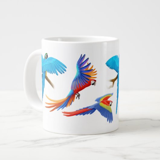 I Liebemacaw-Papageien Jumbo-Tasse (Vorderseite Links)