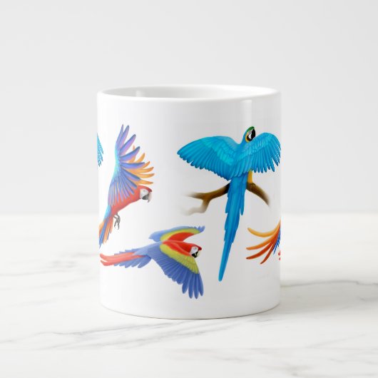 I Liebemacaw-Papageien Jumbo-Tasse (Vorderseite)