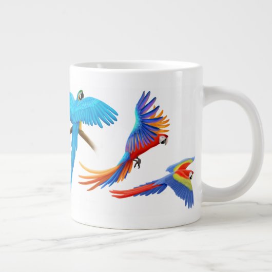 I Liebemacaw-Papageien Jumbo-Tasse (Rechts)