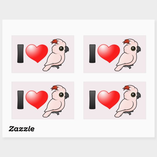 I LiebeMoluccanCockatoos Rechteckiger Aufkleber (Blatt)