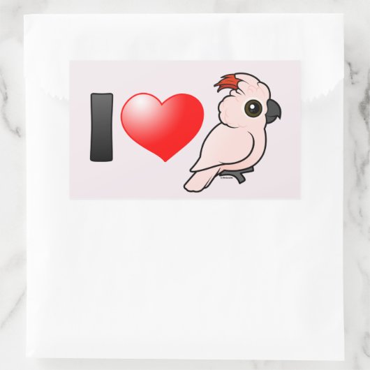 I LiebeMoluccanCockatoos Rechteckiger Aufkleber (Tasche)