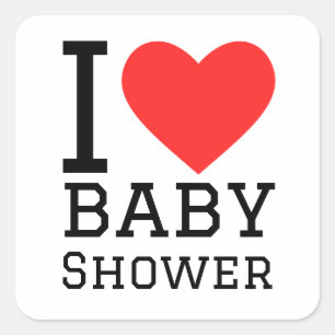 I Lieben Babydusche Quadratischer Aufkleber