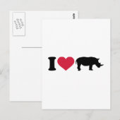 I Lieben Rhinos Postkarte (Vorne/Hinten)