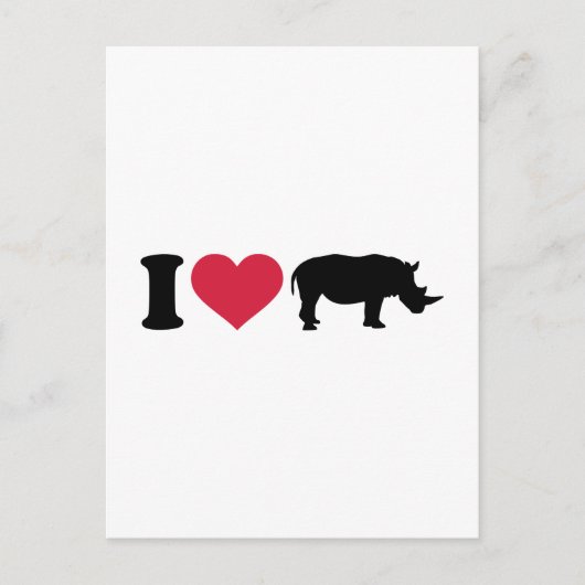 I Lieben Rhinos Postkarte (Vorderseite)