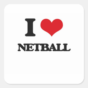 I LiebeNetball Quadratischer Aufkleber