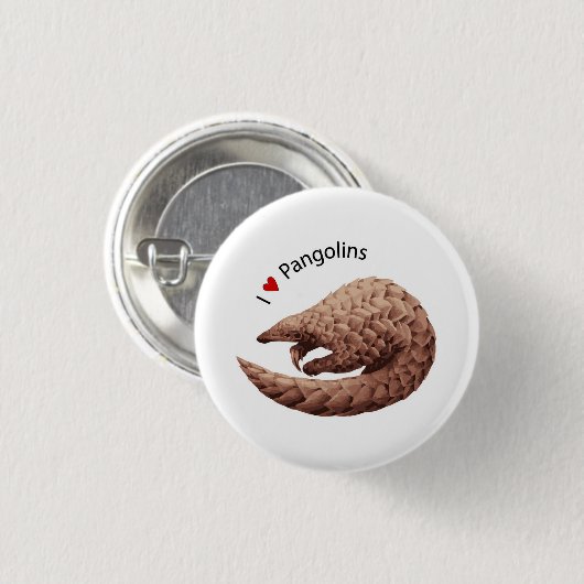 I Liebepangolins-Knopf Button (Vorne & Hinten)
