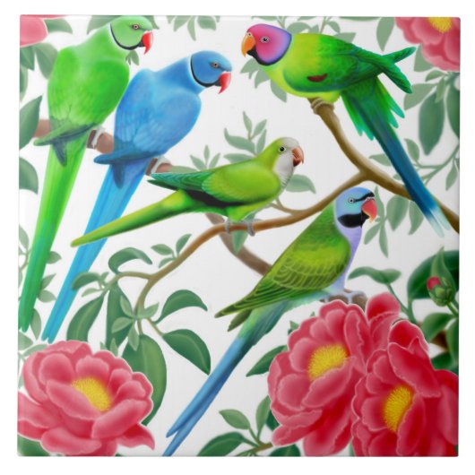 I Liebeparakeets-Fliese Fliese (Vorderseite)