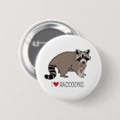 I LiebeRaccoons - CartoonRaccoon Button (Vorne & Hinten)