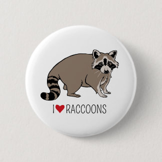 I LiebeRaccoons - CartoonRaccoon Button