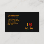 I Liebesalsa-Strudel-Herz-lateinische Visitenkarte (Rückseite)