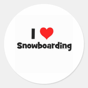 I LiebeSnowboarding Runder Aufkleber