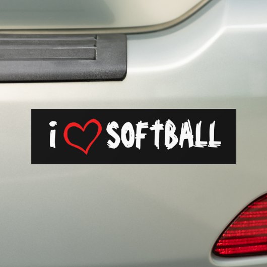 I LiebeSoftball Autoaufkleber (Auf Auto)