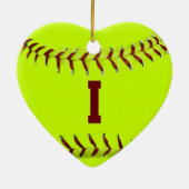I Liebesoftball-Verzierung Keramikornament (Hinten)