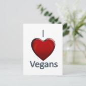 I LiebeVegans Postkarte (Stehend Vorderseite)