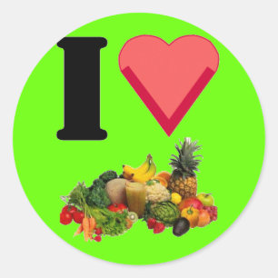 I Liebeveggies-Aufkleber Runder Aufkleber