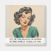 I Like 5 Sarcastic Funny Retro 50s Saying Magnet (Vorne)