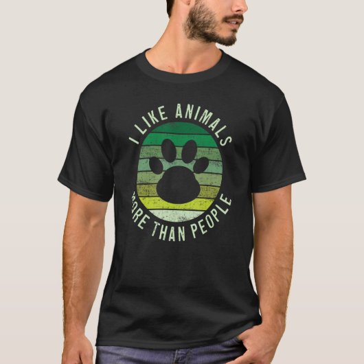 I Like Animals More Than People  Vegan Vegetarian  T-Shirt (Vorderseite)