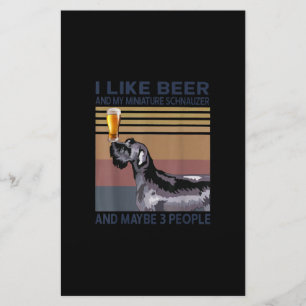 i like beer and my minischnauzer briefpapier