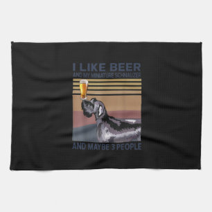 i like beer and my minischnauzer geschirrtuch