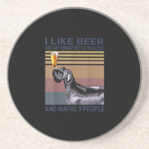 i like beer and my minischnauzer getränkeuntersetzer