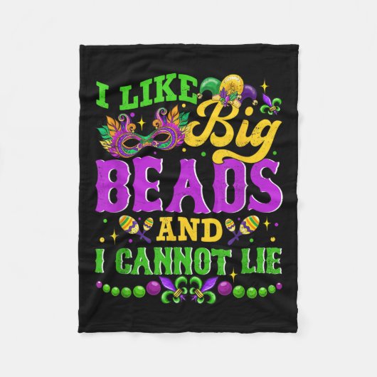 I Like Big Beads And I Cannot Lie, Mardi Gras Carn Fleecedecke (Vorderseite)