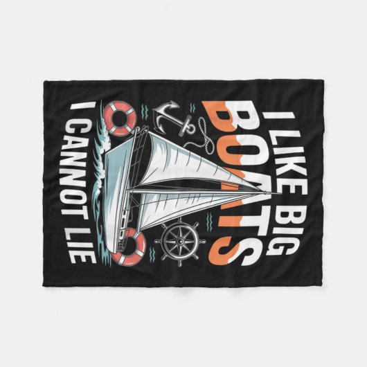 I Like Big Boats I Cannot Lie - Funny Sailing & Fleecedecke (Vorderseite (Horizontal))