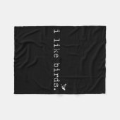 I Like Birds Funny Minimalist Birdwatching Introve Fleecedecke (Vorderseite (Horizontal))