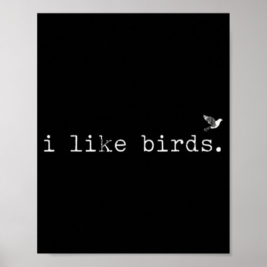 I Like Birds Funny Minimalist Birdwatching Introve Poster (Vorne)