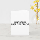 I Like Books More Than People Funny Book Lovers Bo Karte (Gelbe Blume)