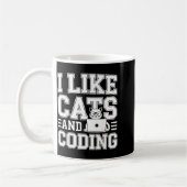 I Like Cats And Coding Programmer On Tech _-  Kaffeetasse (Links)