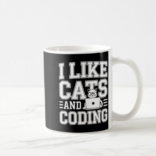 I Like Cats And Coding Programmer On Tech _- Kaffeetasse (Rechts)