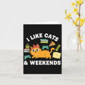 I Like Cats And Weekends Lover Funny Cozy Gamer Qu Karte (Gelbe Blume)